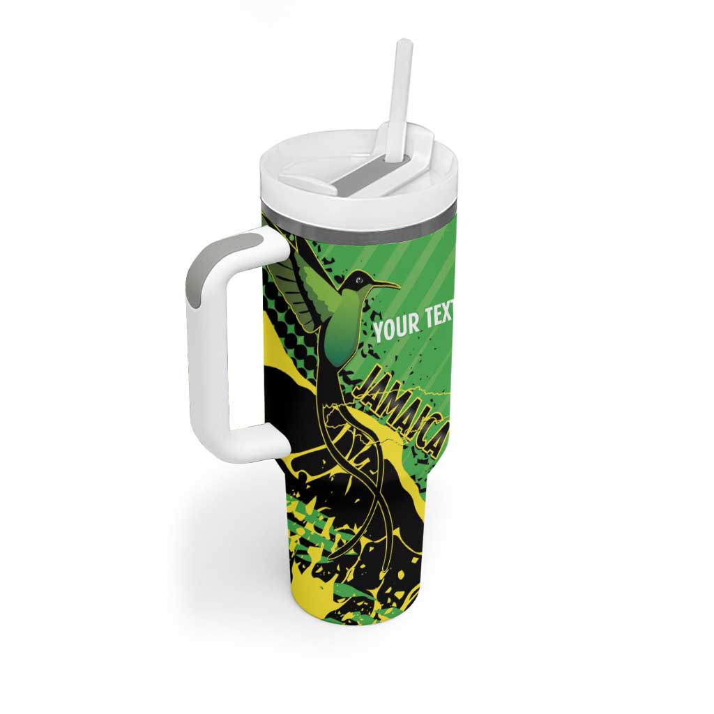 Custom Jamaica Football Tumbler With Handle Come On Reggae Boyz Red-billed streamertail - African Pride