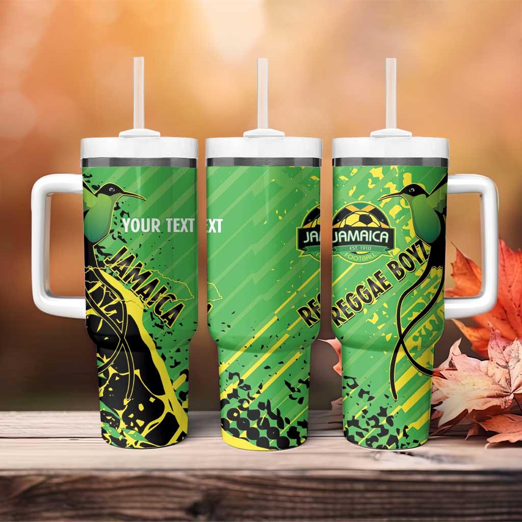 Custom Jamaica Football Tumbler With Handle Come On Reggae Boyz Red-billed streamertail - African Pride