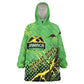 Custom Jamaica Football Wearable Blanket Hoodie Come On Reggae Boyz Red-billed streamertail - African Pride