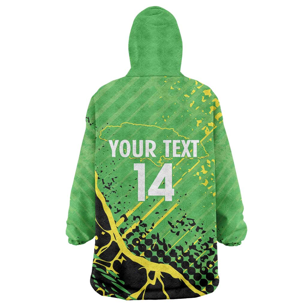 Custom Jamaica Football Wearable Blanket Hoodie Come On Reggae Boyz Red-billed streamertail - African Pride
