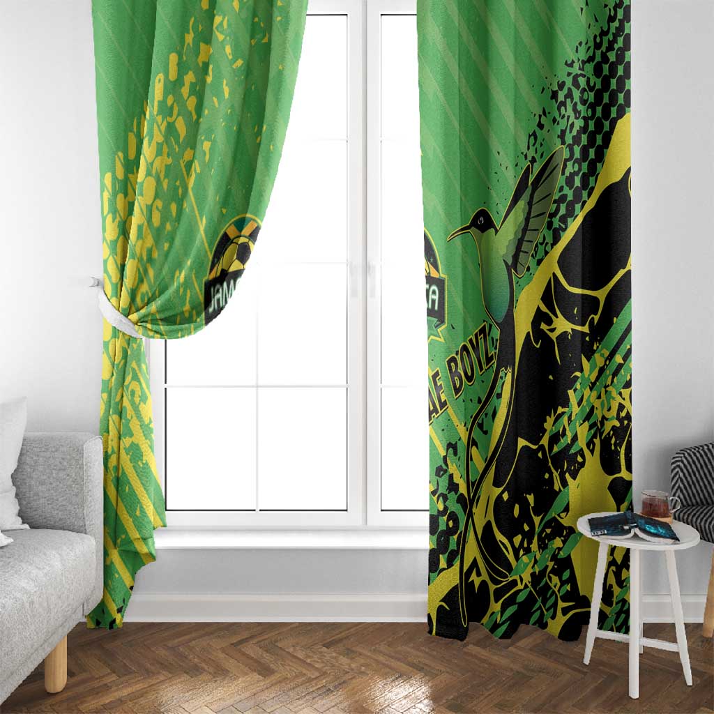 Jamaica Football Window Curtain Come On Reggae Boyz Red-billed streamertail - African Pride