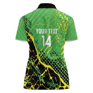 Custom Jamaica Football Women Polo Shirt Come On Reggae Boyz Red-billed streamertail - African Pride