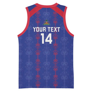 Custom Haiti Football Basketball Jersey Les Grenadiers Veve Vodou Blue - African Pride