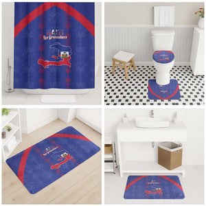 Haiti Football Bathroom Set Les Grenadiers Veve Vodou Blue