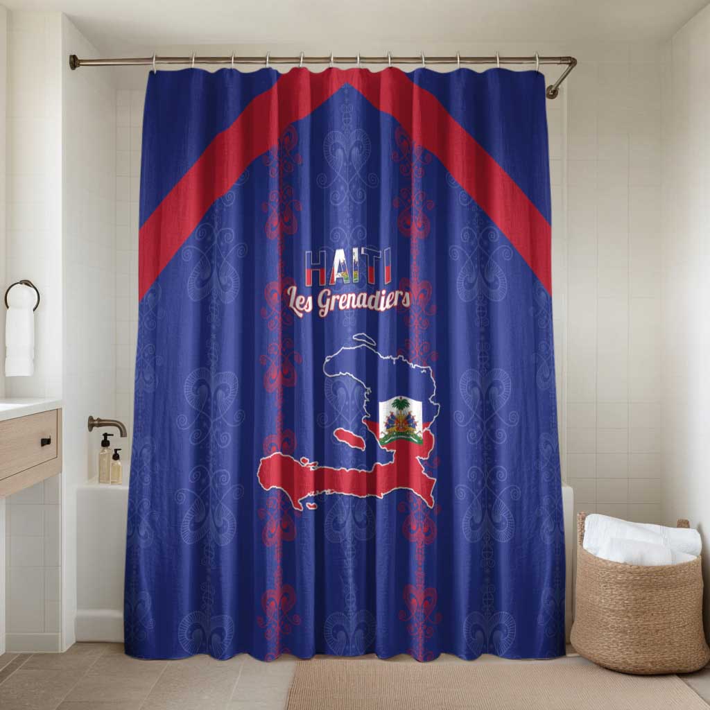 Haiti Football Bathroom Set Les Grenadiers Veve Vodou Blue