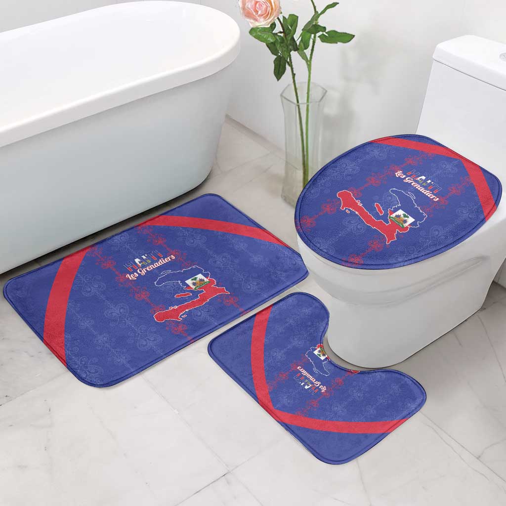 Haiti Football Bathroom Set Les Grenadiers Veve Vodou Blue