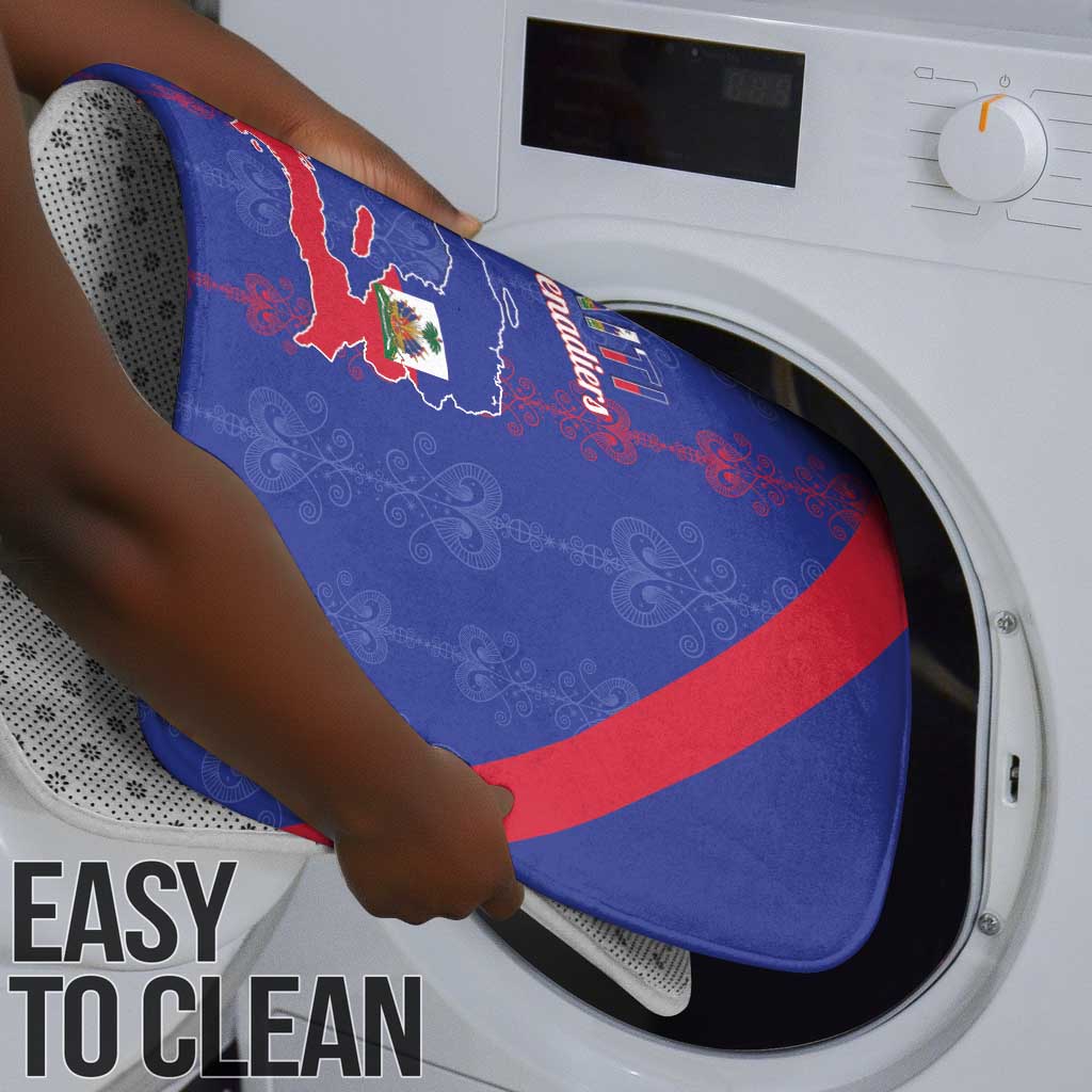 Haiti Football Bathroom Set Les Grenadiers Veve Vodou Blue