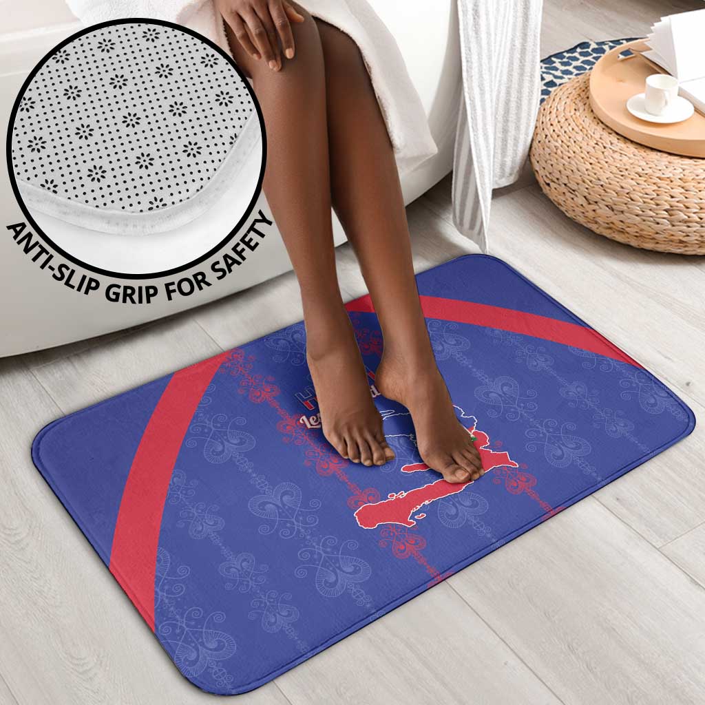 Haiti Football Bathroom Set Les Grenadiers Veve Vodou Blue