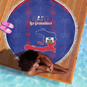 Haiti Football Beach Blanket Les Grenadiers Veve Vodou Blue - African Pride
