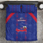 Haiti Football Bedding Set Les Grenadiers Veve Vodou Blue - African Pride