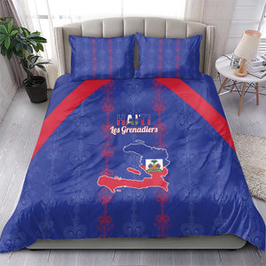 Haiti Football Bedding Set Les Grenadiers Veve Vodou Blue - African Pride