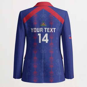 Custom Haiti Football Blazer Les Grenadiers Veve Vodou Blue