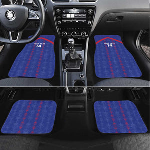 Custom Haiti Football Car Mats Les Grenadiers Veve Vodou Blue - African Pride