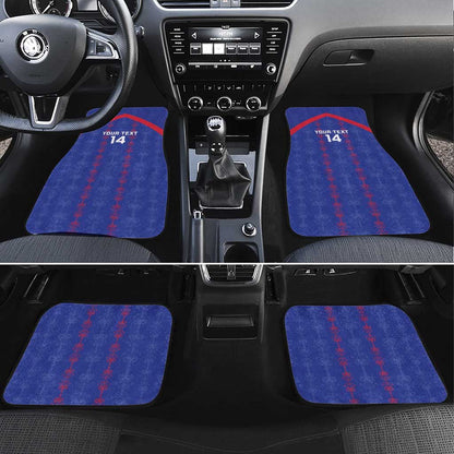 Custom Haiti Football Car Mats Les Grenadiers Veve Vodou Blue - African Pride