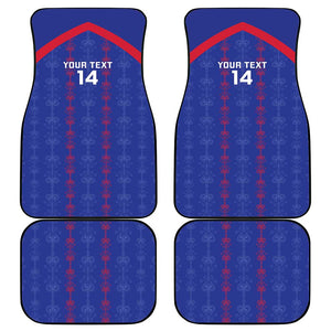Custom Haiti Football Car Mats Les Grenadiers Veve Vodou Blue - African Pride
