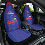 Haiti Football Car Seat Cover Les Grenadiers Veve Vodou Blue - African Pride