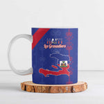 Custom Haiti Football Ceramic Mug Les Grenadiers Veve Vodou Blue