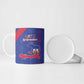 Custom Haiti Football Ceramic Mug Les Grenadiers Veve Vodou Blue