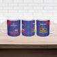 Custom Haiti Football Ceramic Mug Les Grenadiers Veve Vodou Blue