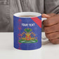 Custom Haiti Football Ceramic Mug Les Grenadiers Veve Vodou Blue