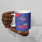Custom Haiti Football Ceramic Mug Les Grenadiers Veve Vodou Blue
