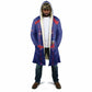 Custom Haiti Football Cloak Les Grenadiers Veve Vodou Blue