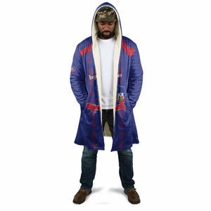Custom Haiti Football Cloak Les Grenadiers Veve Vodou Blue