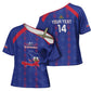 Custom Haiti Football Cross Shoulder Shirt Les Grenadiers Veve Vodou Blue