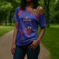 Custom Haiti Football Cross Shoulder Shirt Les Grenadiers Veve Vodou Blue