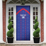 Custom Haiti Football Door Cover Les Grenadiers Veve Vodou Blue