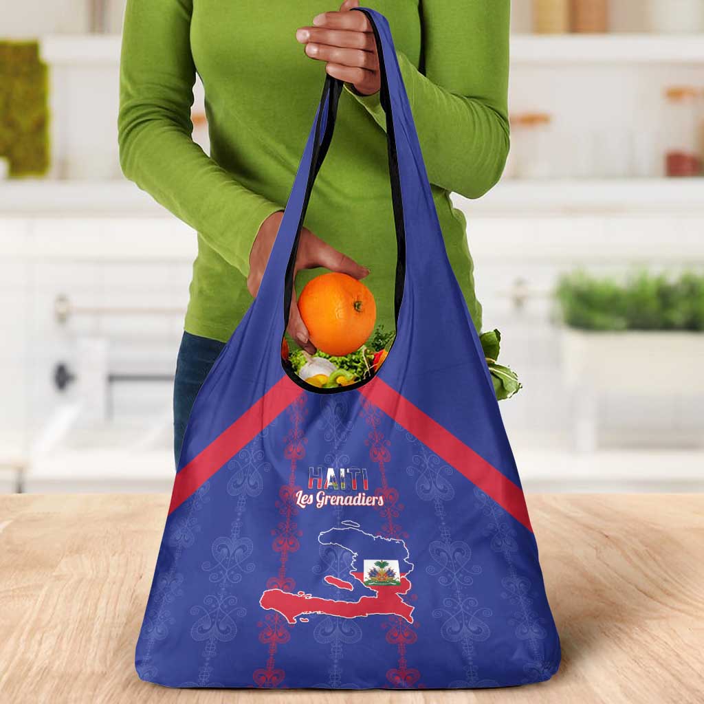 Haiti Football Grocery Bag Les Grenadiers Veve Vodou Blue - African Pride