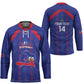 Custom Haiti Football Hockey Jersey Les Grenadiers Veve Vodou Blue
