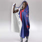 Haiti Football Hooded Blanket Les Grenadiers Veve Vodou Blue - African Pride