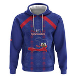 Custom Haiti Football Hoodie Les Grenadiers Veve Vodou Blue - African Pride