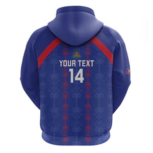 Custom Haiti Football Hoodie Les Grenadiers Veve Vodou Blue - African Pride