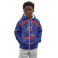 Custom Haiti Football Kid Hoodie Les Grenadiers Veve Vodou Blue - African Pride