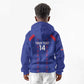 Custom Haiti Football Kid Hoodie Les Grenadiers Veve Vodou Blue - African Pride