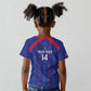 Custom Haiti Football Kid T shirt Les Grenadiers Veve Vodou Blue - African Pride