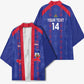 Custom Haiti Football Kimono Les Grenadiers Veve Vodou Blue