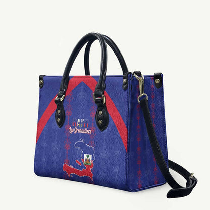Haiti Football Leather Bag Les Grenadiers Veve Vodou Blue