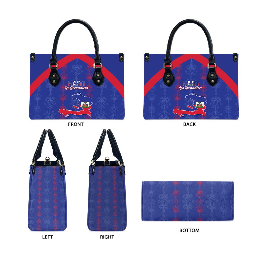 Haiti Football Leather Bag Les Grenadiers Veve Vodou Blue