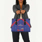 Haiti Football Leather Bag Les Grenadiers Veve Vodou Blue