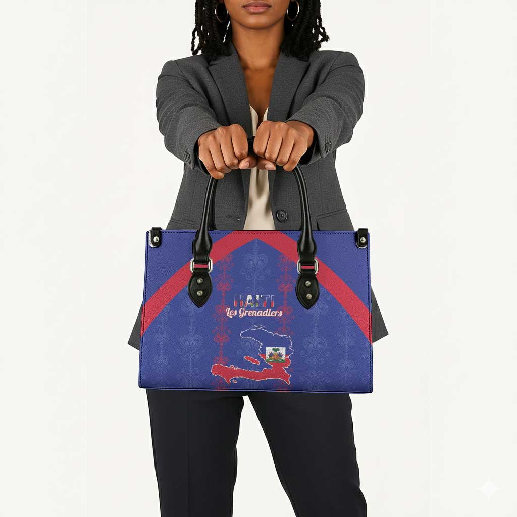 Haiti Football Leather Bag Les Grenadiers Veve Vodou Blue