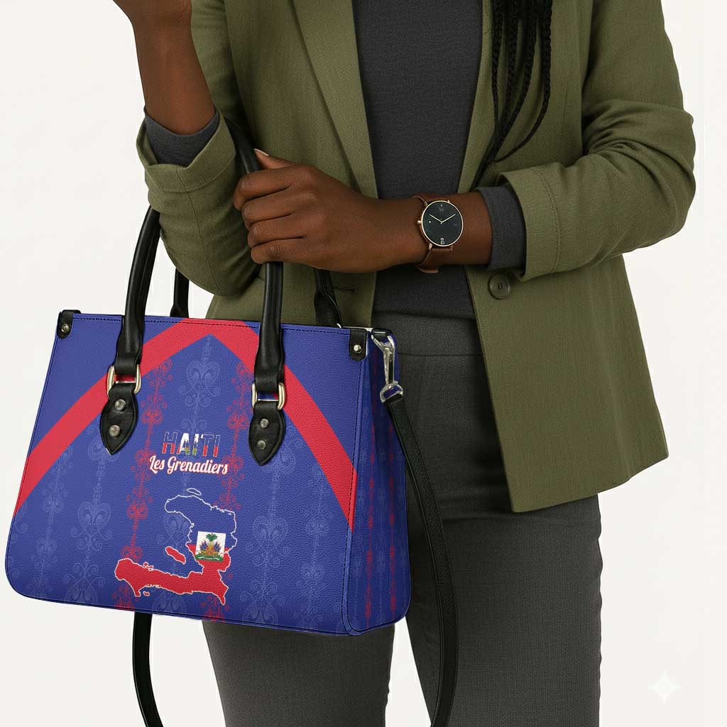 Haiti Football Leather Bag Les Grenadiers Veve Vodou Blue
