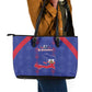 Haiti Football Leather Tote Bag Les Grenadiers Veve Vodou Blue - African Pride