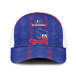 Haiti Football Mesh Trucker Cap Les Grenadiers Veve Vodou Blue - African Pride