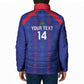 Custom Haiti Football Padded Jacket Les Grenadiers Veve Vodou Blue
