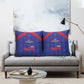 Haiti Football Pillow Cover Les Grenadiers Veve Vodou Blue