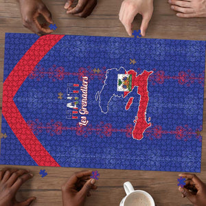 Haiti Football Puzzle Les Grenadiers Veve Vodou Blue