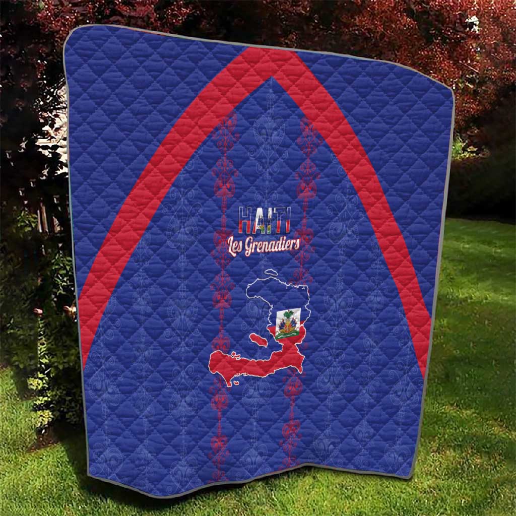 Haiti Football Quilt Les Grenadiers Veve Vodou Blue - African Pride